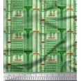 thumbnail image 1 of Soimoi Silk Fabric Buildings Architectural Print Sewing Fabric Yard 42 Inch Wide, 1 of 5