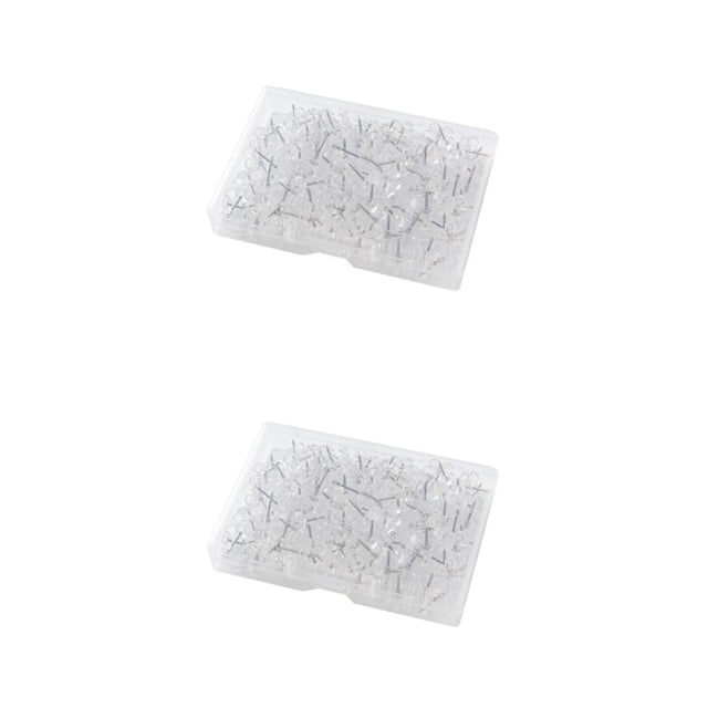 kurtrusly 100pcs Drawing Pin Flat Thumbtacks Push Pin Stainless Steel Tip Nails As Shown 2Set