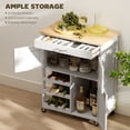 thumbnail image 4 of HOMCOM Kitchen Island on Wheels with Drawer, 9-bottle Wine Rack, White, 4 of 10