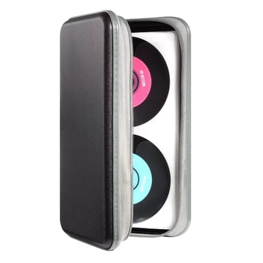 alavisxf xx Étui à CD en Plastique Rigide Capacité 96 Noir Protecteur Étui de Rangement pour Disques DVD Porte-Disques Portable à Fermeture Éclair Organisateur de CD Portefeuille pour Voiture Maison Voyage