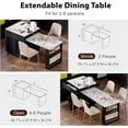 thumbnail image 3 of 82.7" Kitchen Island with Extendable Dining Table for 4-6, Rolling Mobile Center Islands with Storage, Charging Station, 2 Drawers 2 Side Open Shelves, Black, 3 of 7
