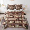 thumbnail image 1 of YST Library Bedding Set Twin 7 Pcs Study Bookshelf Comforter Set With Sheet Set For Kids Adults Book School Educational Theme Bed In A Bag With Throw Pillow Cover,Reversible, 1 of 5