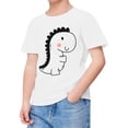 thumbnail image 2 of WERYOUNG T-Shirts Filles Garçons Été Décontracté Imprimé Dinosaure Col Rond Manches Courtes T-Shirts Enfants Doux Vêtements de Maison Tee-Shirts, Blanc, 3-4 Ans, 2 of 3