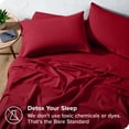 thumbnail image 4 of Bare Home Ensemble de Draps en Flanelle - 100 % Coton - Poche Profonde - Très Grand Fendu, Rouge, 5 Pcs, 4 of 7