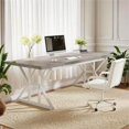 thumbnail image 4 of Fnova 70.86" Dining Table for 6, Modern Rectangular Kitchen Table for Dining Room, Gray, 4 of 9