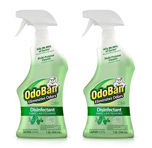OdoBan Ready-to-Use Odor Eliminator and Disinfectant, Original Eucalyptus Scent, 2 Spray Bottles 32 Fl Oz (Pack of 2)