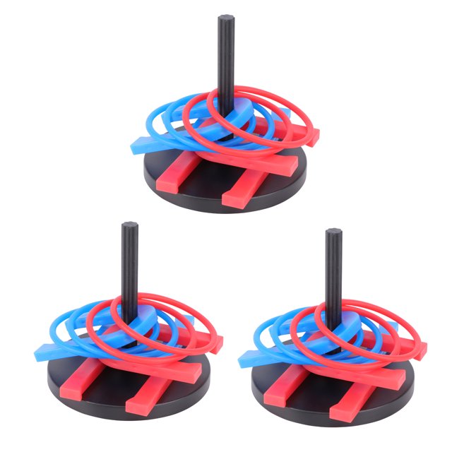 Shisuyan 3 Set Educational Horseshoe Circular Throwing Rings Multi-function Plastic Ring Toss Game Supplies Kids Intellectual Toys for Home Kidergarden