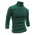 thumbnail image 1 of INSPIRE CHIC Chandails pour Hommes, Chandail à Col Roulé, Manches Longues, Extensible, Coupe Ajustée, Hauts 50 Vert Foncé, 1 of 8