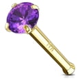 thumbnail image 4 of Nose Stud Ring 14 Karat Solid Gold Prong Set 2mm CZ 20g, 4 of 11