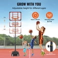 thumbnail image 4 of KFFKFF Ensemble de Basketball, Système de Panneau Arrière Portable Réglable de 5 à 7 Pi, Cerceau et But de 28 Pouces, Convient aux Enfants et aux Adultes, Livré avec Roues, Support et Base Lestée, Idéal pour une Utilisation Extérieure/intérieure, 4 of 9