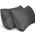 thumbnail image 1 of Lirex King Standard Pillowcases, 2-Pack Dark Gray Microfiber Pillow Cover Set, 1800 Thread Count, Soft Durable, 1 of 6