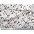 thumbnail image 3 of Soimoi Rayon Crepe Fabric Floral Love Text Print Fabric by the Yard 46 Inch Wide, 3 of 5