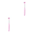 thumbnail image 2 of Thinsony Triple Toothbrush Triple Clean For Efficient Cleaning Plastic Three Head Toothbrush For Cleaning A22 Peach Pink Child 2Set, 2 of 6
