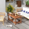 thumbnail image 2 of Patiojoy Table Basse de Patio en Bois Dur à 2 Niveaux Table Basse en Bois avec Plateau à Lattes et Tablette de Rangement Table de Cocktail Rectangulaire pour l'Extérieur, 2 of 8