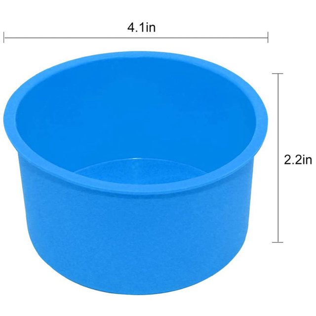 Silicone Mini Cake Molds 4 Inch Round Baking Pan Non-Stick Silicone Baking Mold Bakeware Pan Reusable Blue, Set of 12