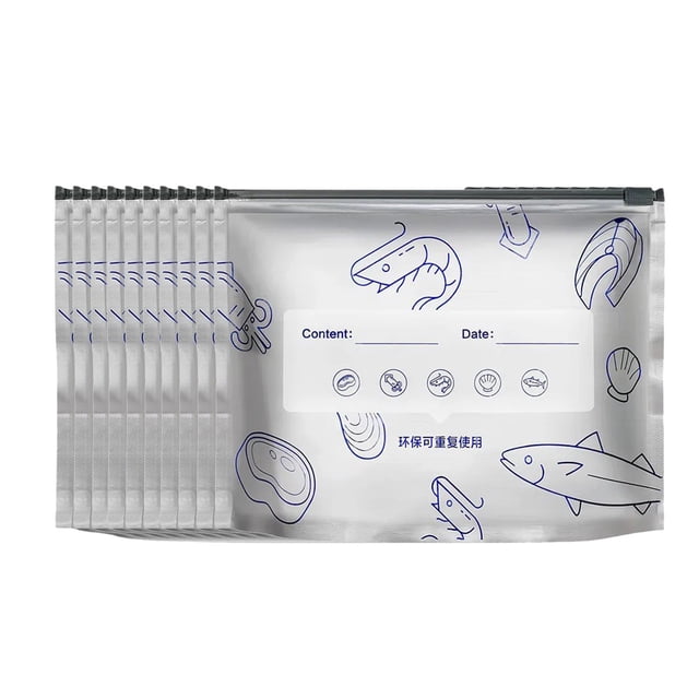 Hearth & Gear Reusable Food Storage And Preservation Slider Bags With A Stand Up Bottom Design Made Of Aluminum Foil Material Suitable For Kitchen Food Storage And Freezable Freezer Containers for