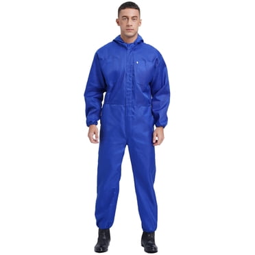 Jowowha Salopette de Travail pour Homme une Pièce Tenue de Mécanicien Combinaison Légère Combinaison avec Patte Bleu G/170
