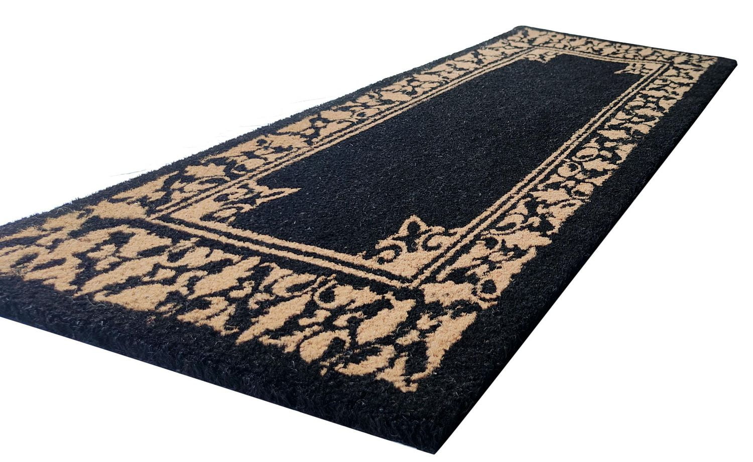Paillasson noir fantaisie Home Décor Inc. – Fibre de coco naturelle durable, envers antidérapant