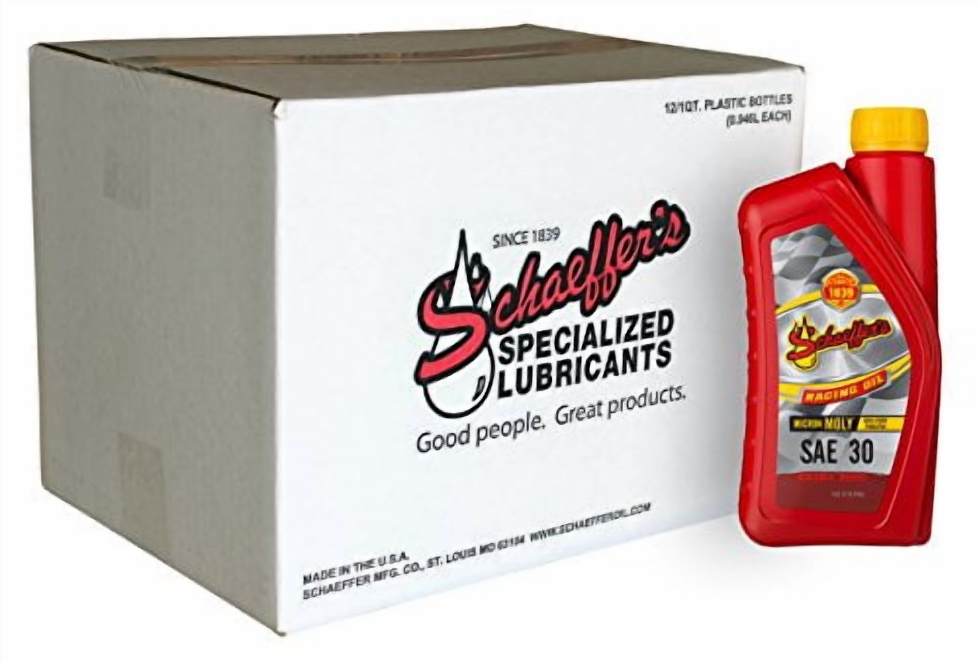 Schaeffer Manufacturing Co. 011030-012 Micron Moly Racing Engine Oil SAE 30, 1-Quart Bottle (Pack of 12)