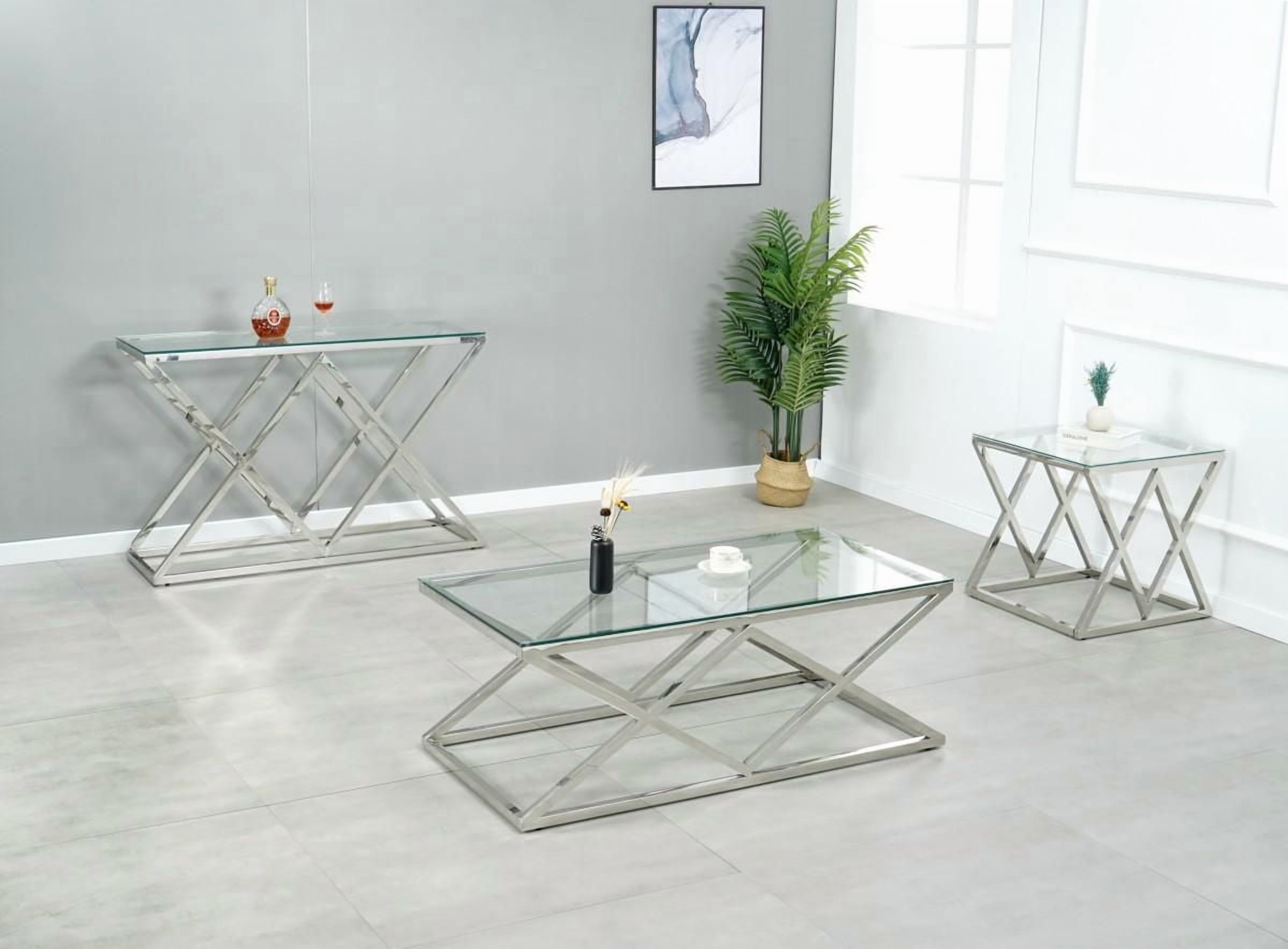 Yalda Sofa Table, Silver