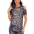 thumbnail image 2 of Heliisoer T-shirt de Maternité pour Femmes à Épaules Dénudées à Imprimé Léopard, 2 of 9