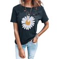 thumbnail image 1 of T-Shirt à Col Rond Déchiré à Manches Courtes pour Femmes Haut Mode Décontracté Été en Vrac T-Shirt de Couleur Unie, 1 of 4