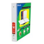 BAZIC PRODUCTS 3 RING BINDER W/ 2 POCKETS 1IN WHT