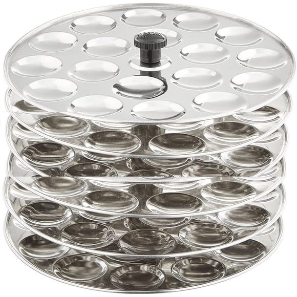 Tabakh 6-Rack Stainless Steel Mini Idli Stand, Makes 108 Idlys