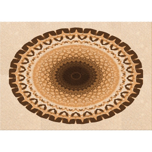 Ahgly Tapis Rectangulaire Lavable en Machine Intérieur Transitionnel Marron Or, 5 Pieds x 7 Pieds