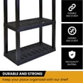 thumbnail image 4 of Hyper Tough Plastic Shelf Garage Shelves 4-Tier 57"H x 14"D x 30"W 2-Pack Black-400 lb Total Capacity, 4 of 7