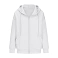 thumbnail image 4 of Timegard Chandail à Capuchon à Fermeture Éclair pour Femme Grande Taille Automne Décontracté Ample Couleur Unie Veste Manteau Confortable avec Poches, 4 of 6