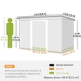 thumbnail image 3 of Outsunny 9'x4' Garden Storage Shed Galvanized Steel Tool House, Dark Green, 3 of 10