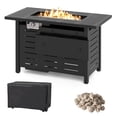 thumbnail image 1 of Costway 40-Inch Outdoor Propane Fire Pit with Lava Rocks Removable Lid & Protective Cover Black, 1 of 10