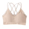 thumbnail image 1 of B91xZ Plus Size Soutiens-gorge de Sport pour Femmes Racerback Soutien-Gorge de Sport à Fort Impact, Beige One Size, 1 of 4