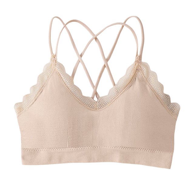 B91xZ Plus Size Soutiens-gorge de Sport pour Femmes Racerback Soutien-Gorge de Sport à Fort Impact, Beige One Size