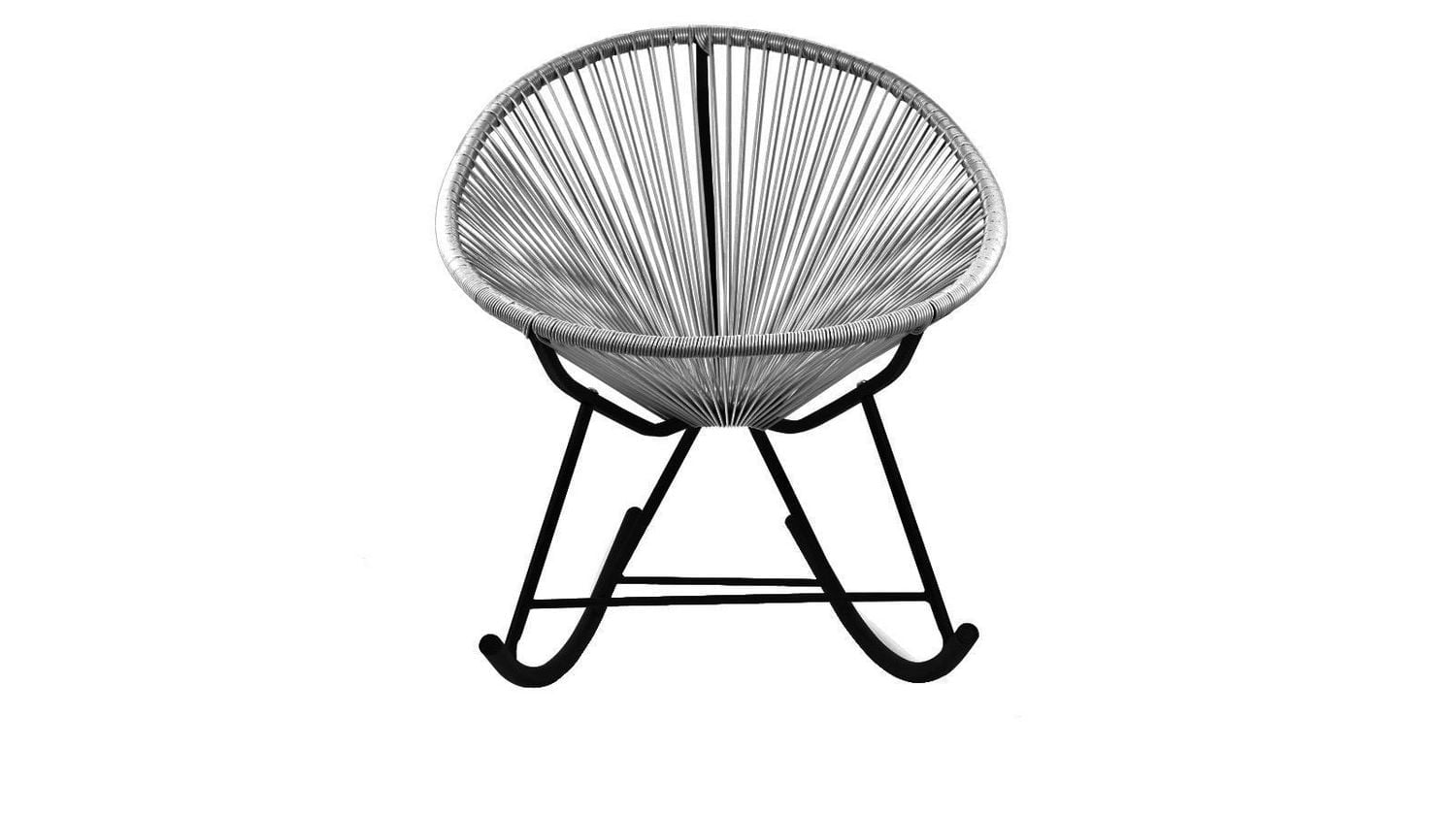 Acapulco chair Outdoor Wire Rocker Patio in Grey Metal Frame - Plata Import