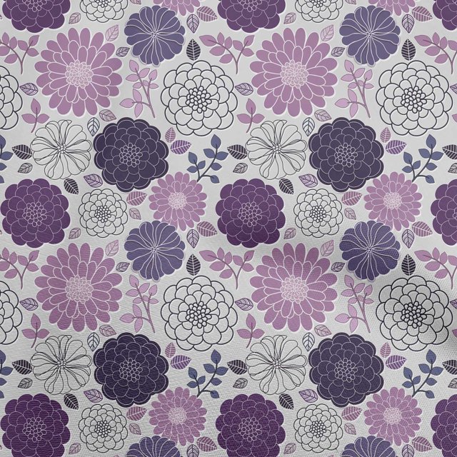 oneOone Rayon Purple Fabric Floral Retro Sewing Craft Projects Fabric Prints By Yard 56 Inch Wide