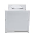 thumbnail image 4 of Baxton Studio Mirza Lit de Rangement Format Simple en Bois Fini Blanc avec Bureau Coulissant, 4 of 11