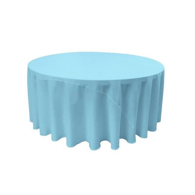LA Linen TCpop132R-TurquoiseLgtP40 Nappe en Popeline Polyester Turquoise Clair - 132 Po Ronde