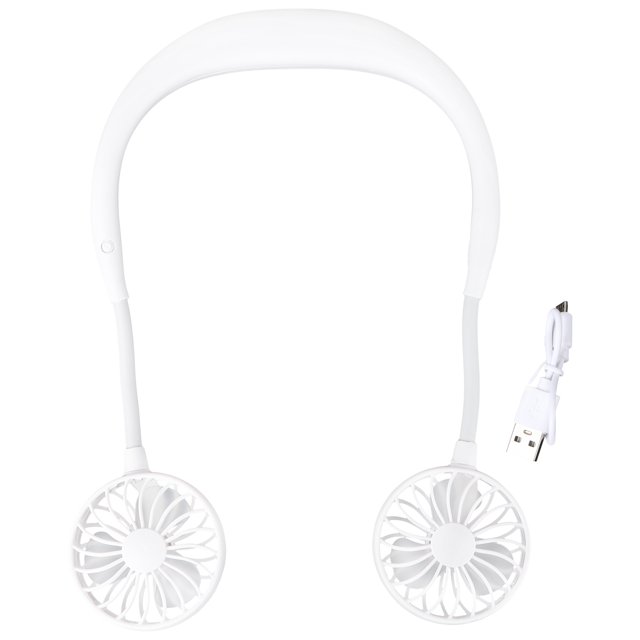 Ventilateur Personnel Mains Libres au Design Écouteurs Portable à Porter Tour de Cou Mini Ventilateur avec USB Rechargeable