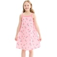 thumbnail image 1 of Robe d'Été Sans Manches à Bretelles Spaghetti pour Tout-Petites Filles, Robe Soleil pour Enfants Fille, Imprimé Floral, Robe de Danse de Fête, Vêtements 12-13 Ans, 1 of 2