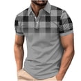 thumbnail image 3 of Sentmoon Blouses à Manches Courtes pour Hommes, Coupe Ample et Décontractée, Col Rabattu, Chemises pour Hommes à Imprimé à Carreaux, Chemises Habillées pour Hommes, Ravissant pour les Voyages d'Affaires, Gris m, 3 of 6