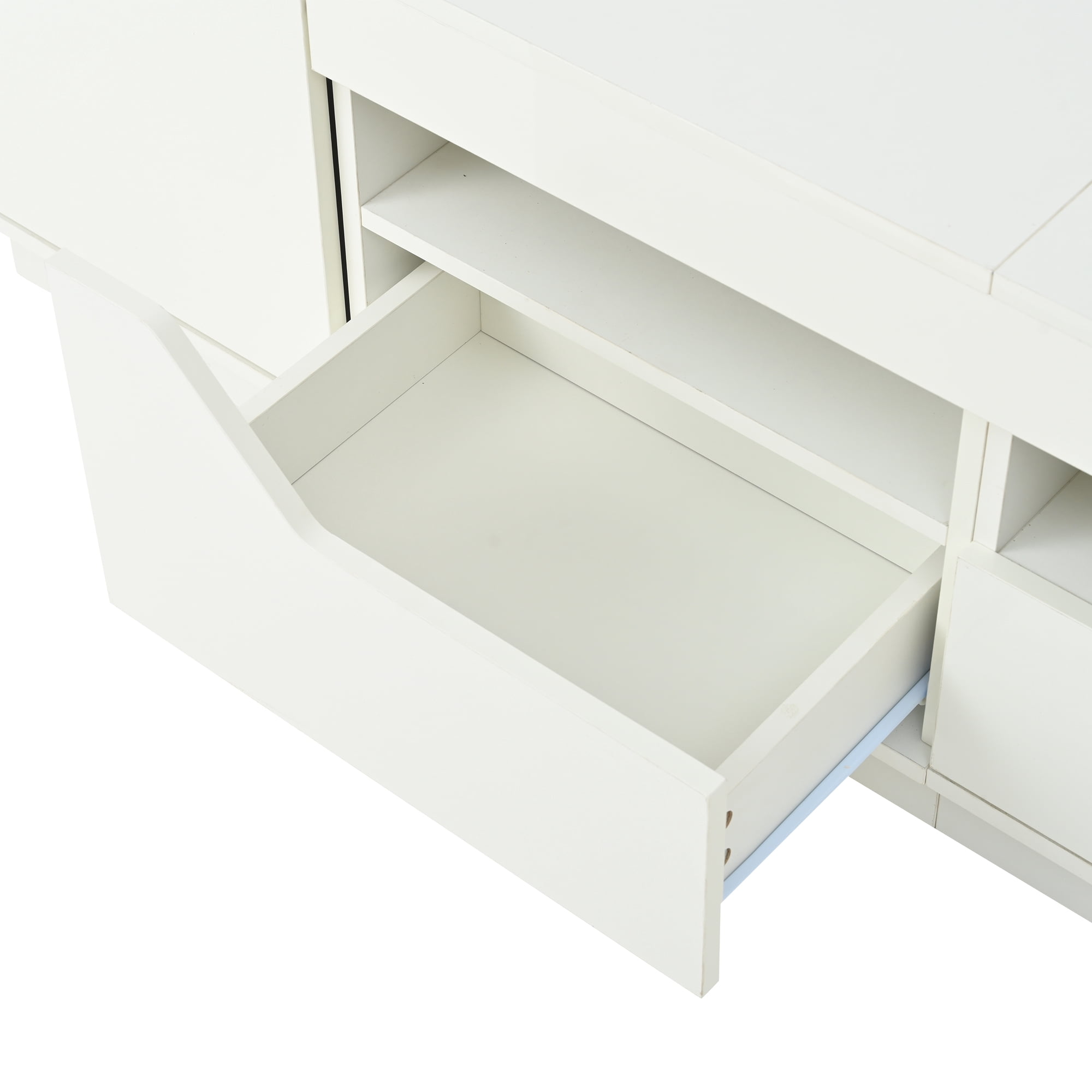 Meuble télé Noble House 64,8 pouces, console multimédia pour téléviseur de 65 pouces, blanc