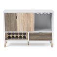 thumbnail image 3 of Furniture of America Transitional Wood 10-Bottle Wine Rack in White with Storage Drawer and Cabinet, 3 of 10