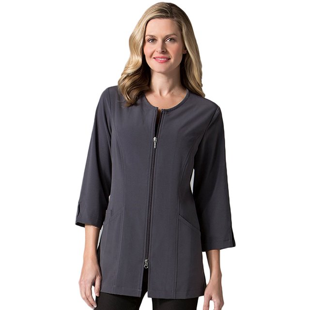 Manteau de Laboratoire à Col Rond Manches 3/4 pour Femmes