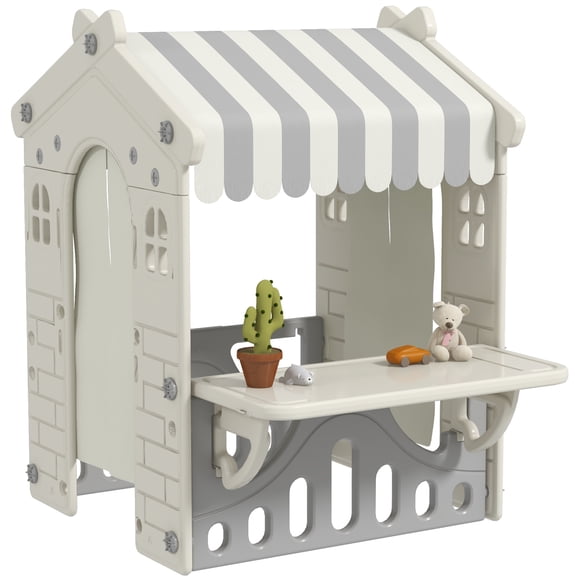 Qaba Maisonnette pour Enfants, Maisonnette de Jeu Intérieure Élégante, pour Âges de 1 à 6 Ans