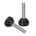 thumbnail image 3 of Uxcell 4 Pcs Boutons de Serrage Moletés M8 x 45mm 304 Acier Inoxydable Goujon Fileté Tête Ronde 25mm Vis à Pouce Noir, 3 of 5