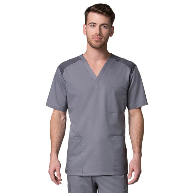 Haut de Sarrau Uni à Panneaux en Maille à Col en V coolmax pour Homme eon