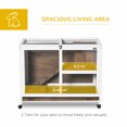 thumbnail image 4 of PawHut Indoor Rabbit Hutch with Wheels, Bunny Cage Guinea Pig House Small Animals Habitat W/ Top Access, Ramp, Pull Out Tray, Brown, 4 of 9