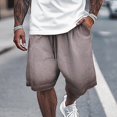 thumbnail image 2 of Men Cargo Shorts Male Heavyweight Distressed Shorts Washed 2 Tone Gradient Loose Oversize Men Basketball Shorts Grey XL, 2 of 4